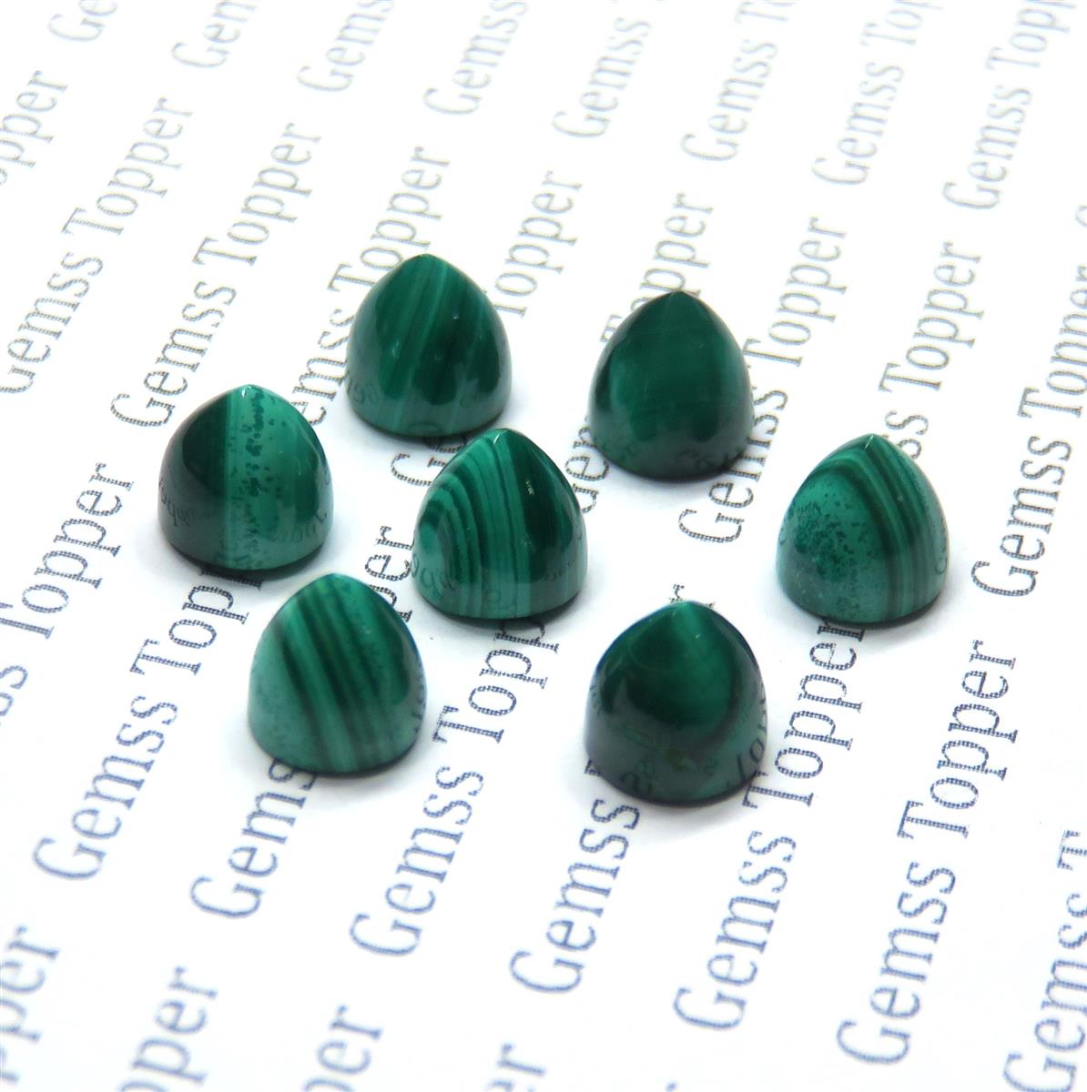 Malachite 10x10 mm Bullet Cabochon